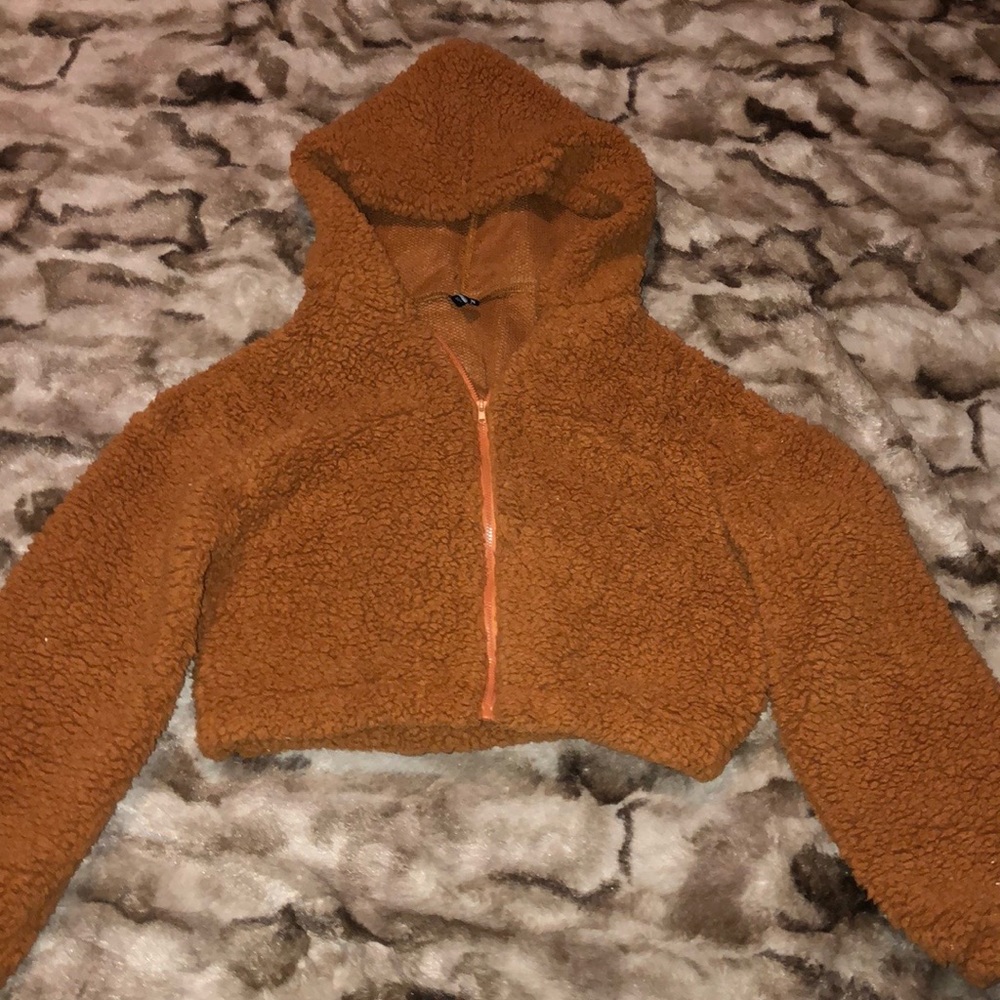 ZAFUL cropped teddy coat